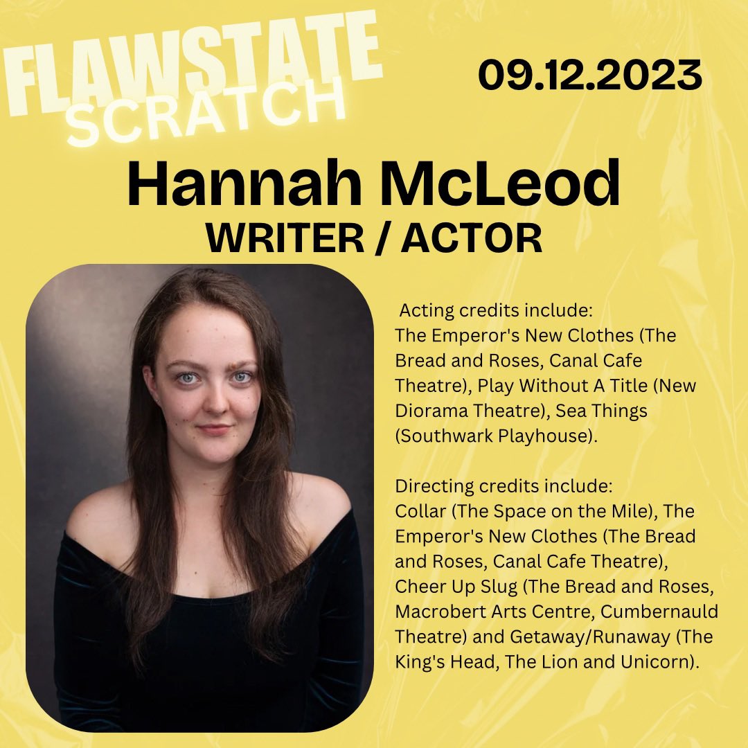 ⚡️SATURDAY’S LINEUP⚡️

Meet the creative behind “AGORAPHOBIA”

Written &amp; performed by Hannah McLeod🔥

Book your tickets via goldengoosetheatre.co.uk/whatson/flawst… 🪩🪩🪩