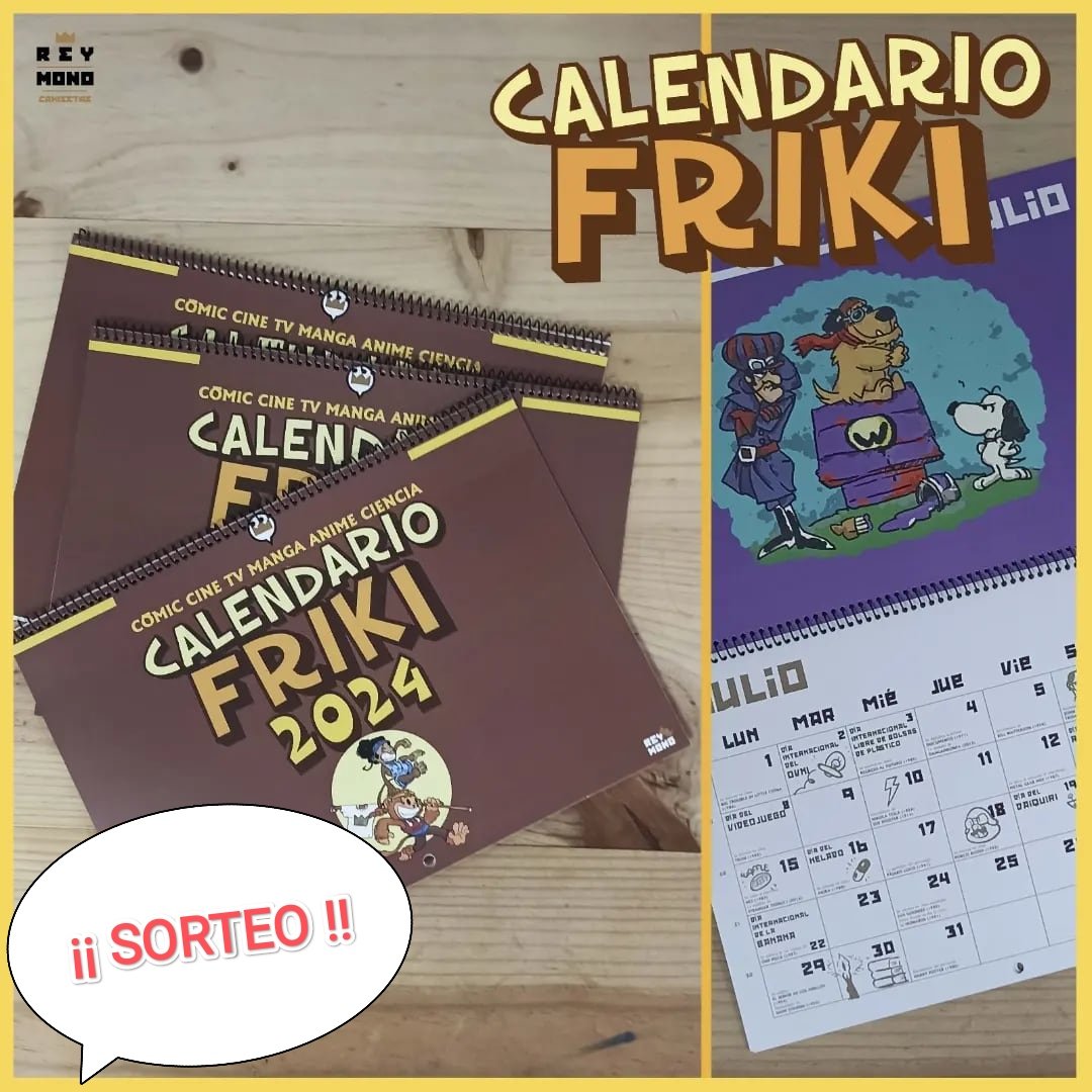 💥SORTEO CALENDARIO FRIKI💥
⚡Consigue nuestro divertido calendario con las fechas más reseñables de cómic,cine, videojuegos y cultura geek en general
👉Para participar:
1️⃣ Síguenos y danos ❤️
2️⃣ Comparte 🔁
3️⃣ Comenta con un GIF friki
📍Sorteo miércoles 29 a las 18h
¡Suerte!🍀