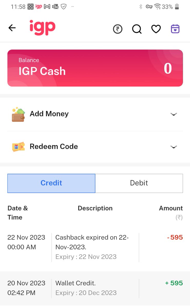 Aakarshz's tweet photo. @IGPcom what kind of tactic is this? add cashback to users account and then take it back? https://t.co/sQnSo59mDi