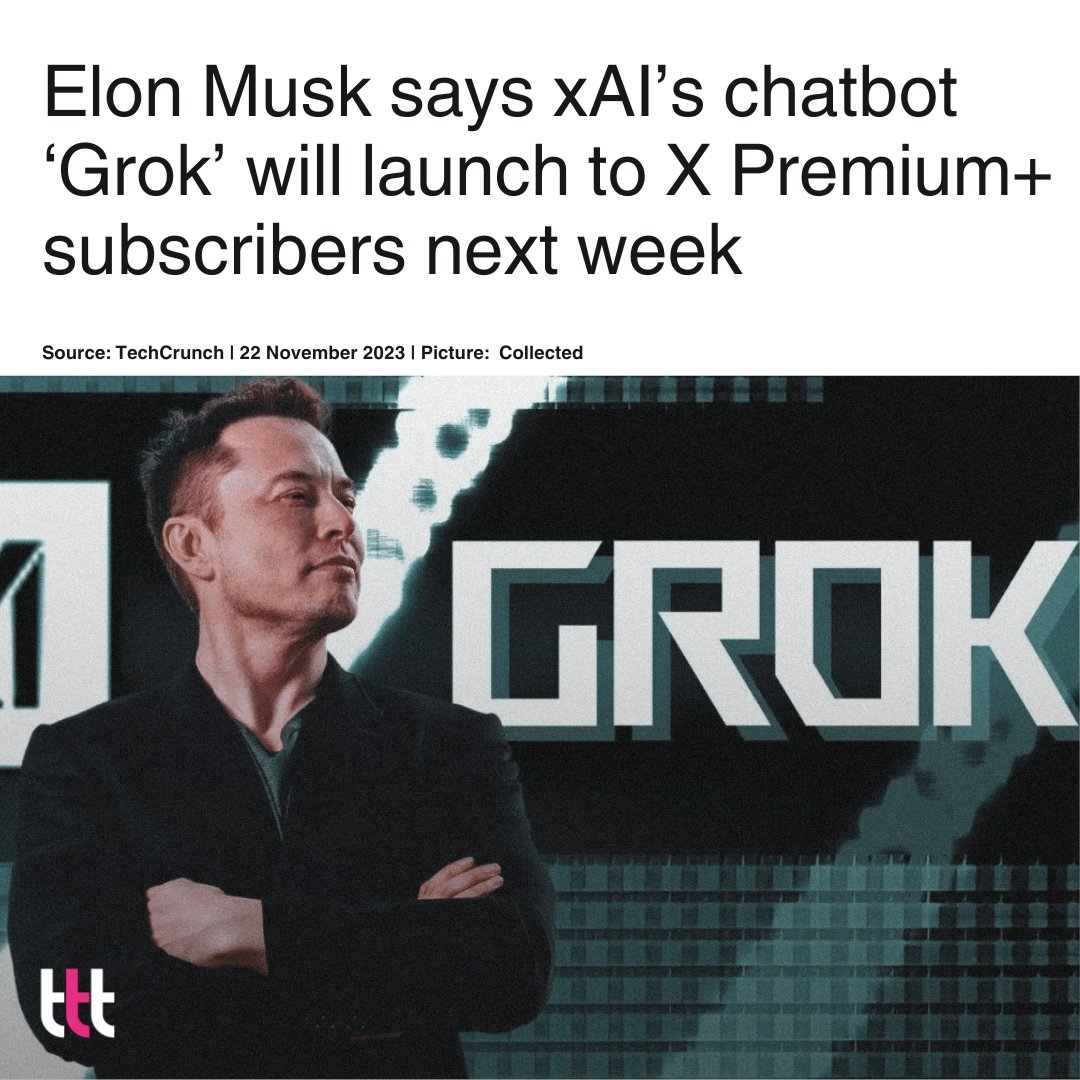 news_ftt's tweet photo. Shortly after screenshots emerged showing xAI’s chatbot Grok appearing on X’s web app, X owner Elon Musk confirmed that Grok would be available to all of the company’s Premium+ subscribers sometime “next week.”

Source: TechCrunch
.
.
.
#Elonmusk #X #GROK #AI #xAI #GROKAI #ftt https://t.co/7EQbRg2K4k