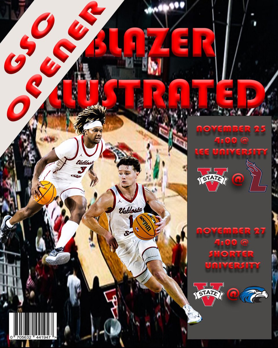 VState_MBB's tweet photo. 🚨BLAZERS OPEN UP THE GSC THIS SATURDAY IN CLEVELAND, TN @ LEE UNIVERSITY‼️🚨 #blazernation #hoopandlive https://t.co/OaVw7bFclN