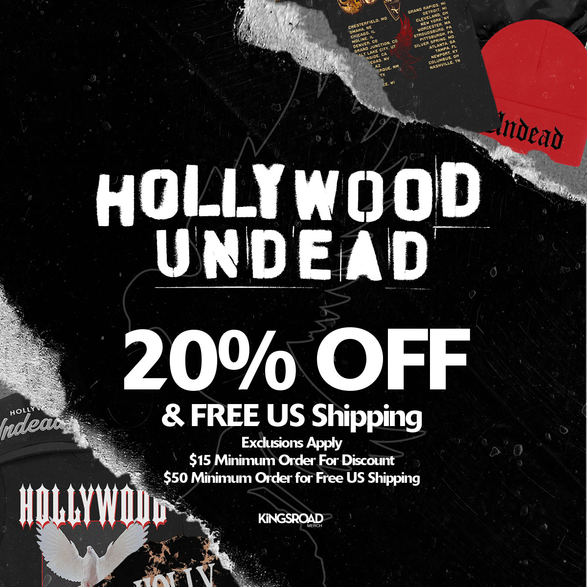 Black Friday sale Comin in Hot 🔥 We love an excuse to give the Undead Army your favorite merch for less 🫡 Shop the sale now at store.hollywoodundead.com