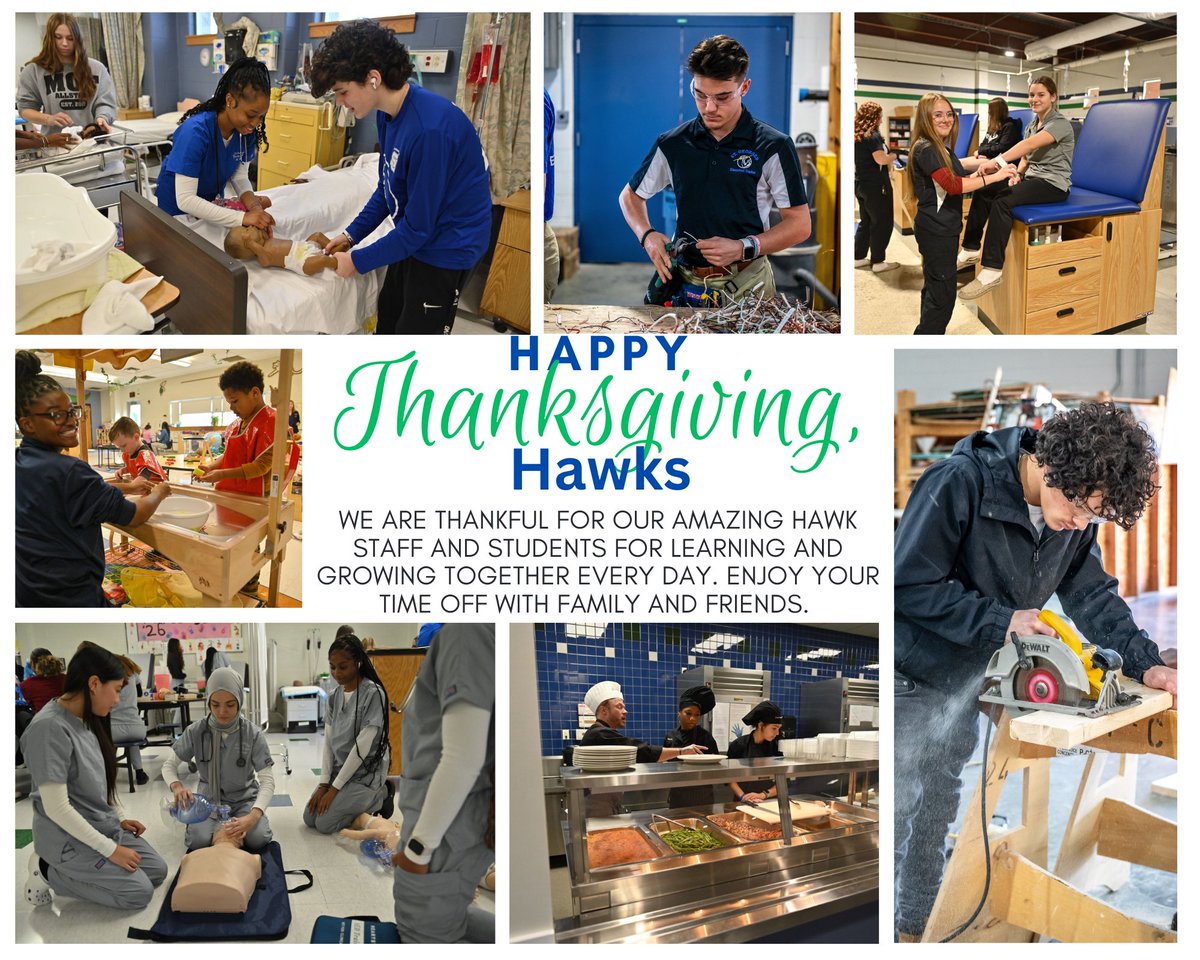 St_GeorgesTHS's tweet photo. Enjoy your time off, Hawks! You deserve it. #GiveThanks #SGisThePlaceToBe #StGTech @ChadHarrisonSG @drjconnor299 @SarahOlsavsky @fhansonic #CTE #NCCVTWorks https://t.co/ka6a02ddf8