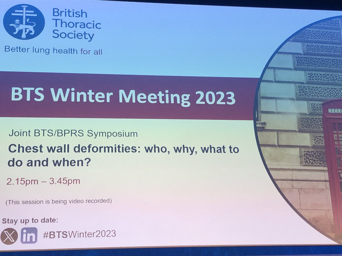 Delighted to present today at #BTSWinter2023 representing the Scottish Chest Wall Service and sharing our work on the conservative management of chest wall deformity @nhsggcrhcphysio⁩ ⁦@RHCGlasgow⁩ ⁦⁩