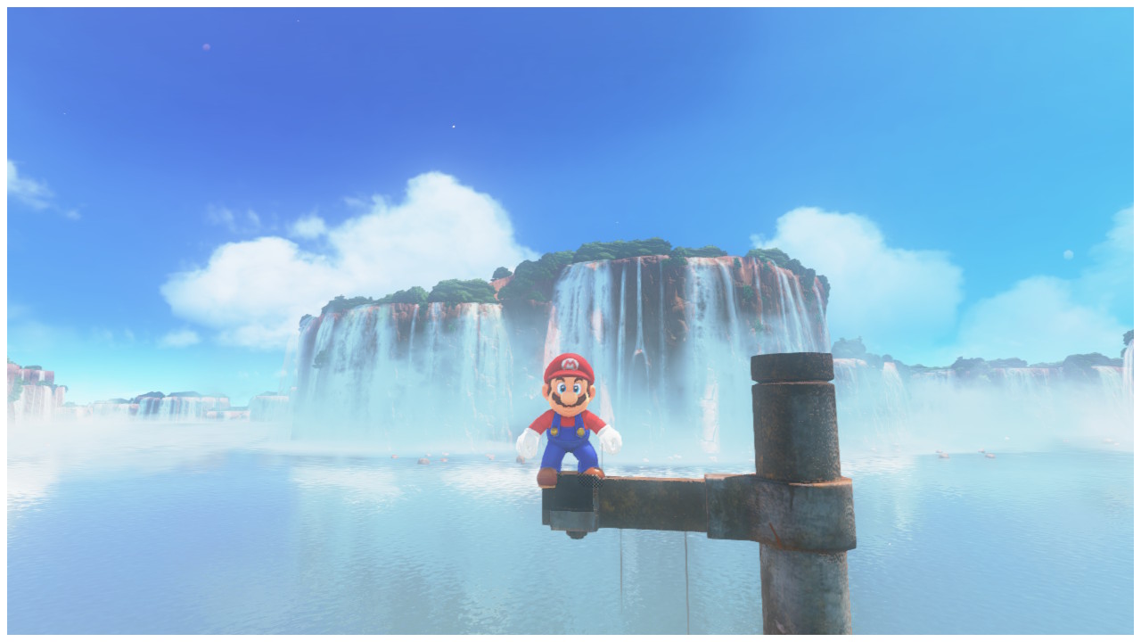 Super Mario Odyssey cachoeiras