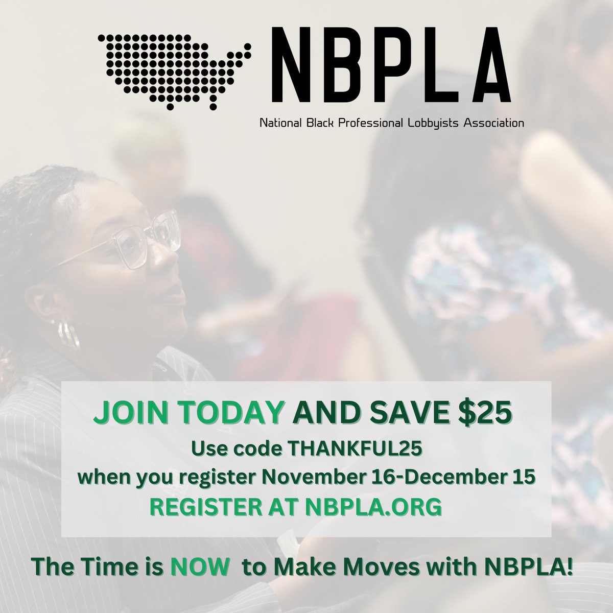 NBPLAorg's tweet photo. Happy Thanksgiving! We are thankful for YOU! We hope you are unwinding and enjoying this time with those you love. We invite you to elevate your lobbying career with us! Our members enjoy professional development, networking &amp; mentorship opportunities with industry leaders. https://t.co/V7PVRELKUT