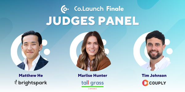 4 finalists’ fate &amp; $20K lie in their hands!

Meet Matthew He (<a href="/BrightsparkVC/">Brightspark</a>), Marlise Hunter (Tall Grass VC) &amp; Tim Johnson (<a href="/couplyapp/">Couplyapp</a>) next week at the Co.Launch Finale 🔥

eventbrite.ca/e/colabs-colau…