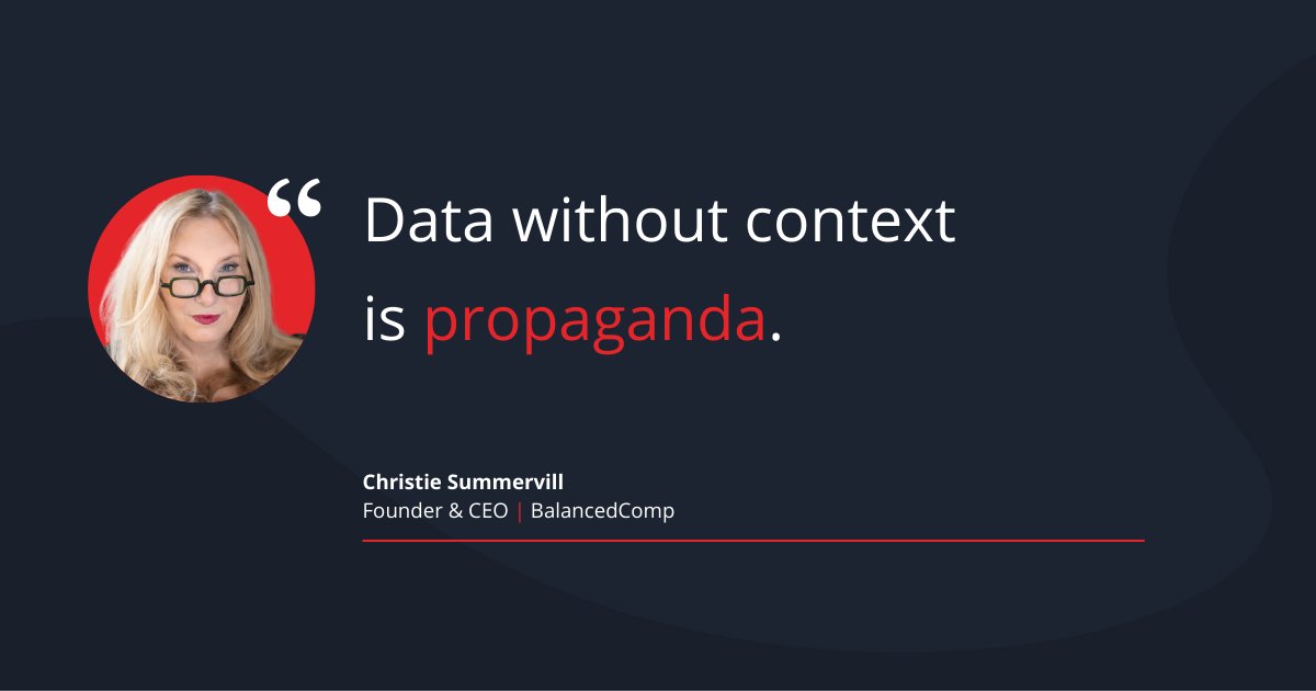 BalancedComp's tweet image. We believe in making data work for people through methodology and analytics you can trust to attract and retain top talent at your organization fairly and competitively.

#DataWithoutContext #TruthBeyondNumbers #Compensation #CompensationPhilosophy #CriticalThinking