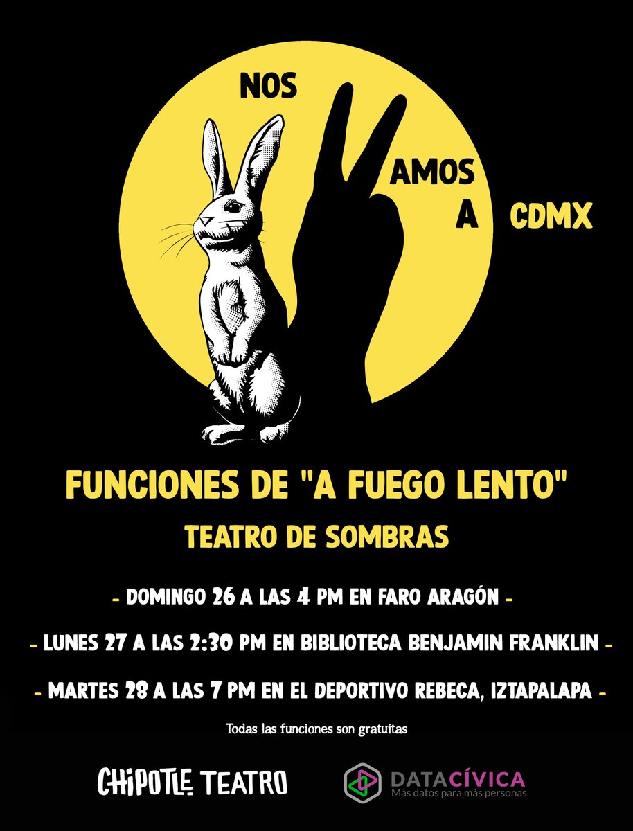 "A fuego lento" se va de gira a CDMX en el marco del #25N
La cocina siempre ha sido un espacio de reunión, símbolo de vida, de reflexión y de transmisión de saberes pero a pesar de todo eso…¿Quién sabe lo que se cocina en cada casa?
<a href="/datacivica/">Data Cívica</a> 

#teatrodesombras #cdmx #niunamas
