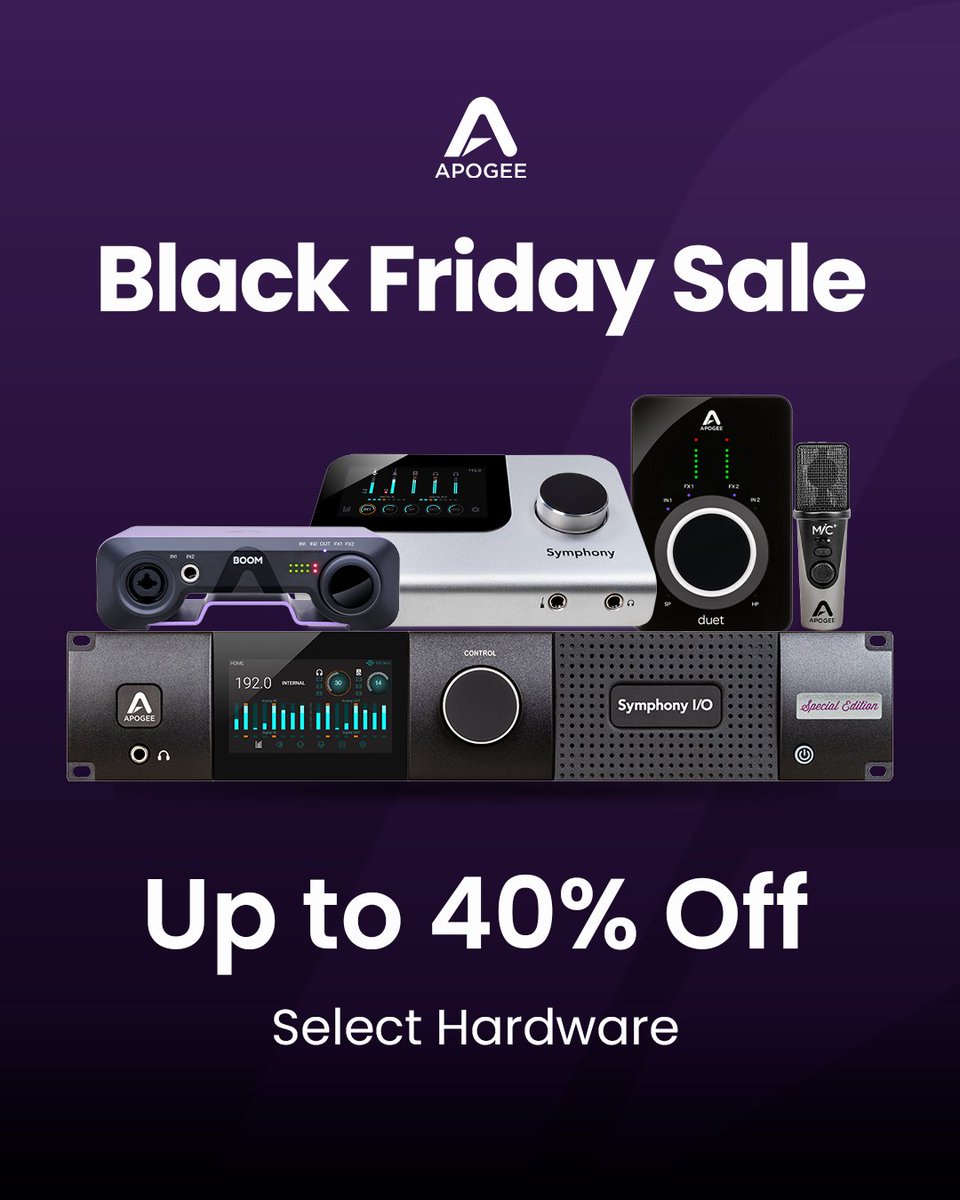 The Best Sounding Black Friday Deals! 🗓 Sale starts 11/22 - ends 11/30 ✅ Save Up to 40% OFF Select Hardware ✅ Save Up to 50% OFF Plugins & Plugin Bundles ✅ Save Up to 70% OFF Refurbished Gear hubs.li/Q0292z7p0