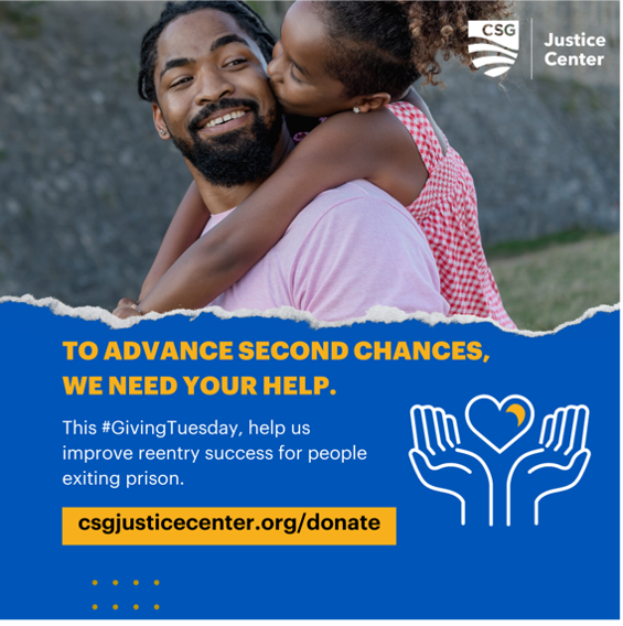CSGJC's tweet photo. This Thanksgiving, help us give people a #SecondChance. Your donation to the #CSGJusticeCenter supports alternatives to incarceration and aids people leaving jails and prisons, connecting them to jobs, housing, and mental health services. https://t.co/WuU0CO2zjX https://t.co/i6ztLySdHD