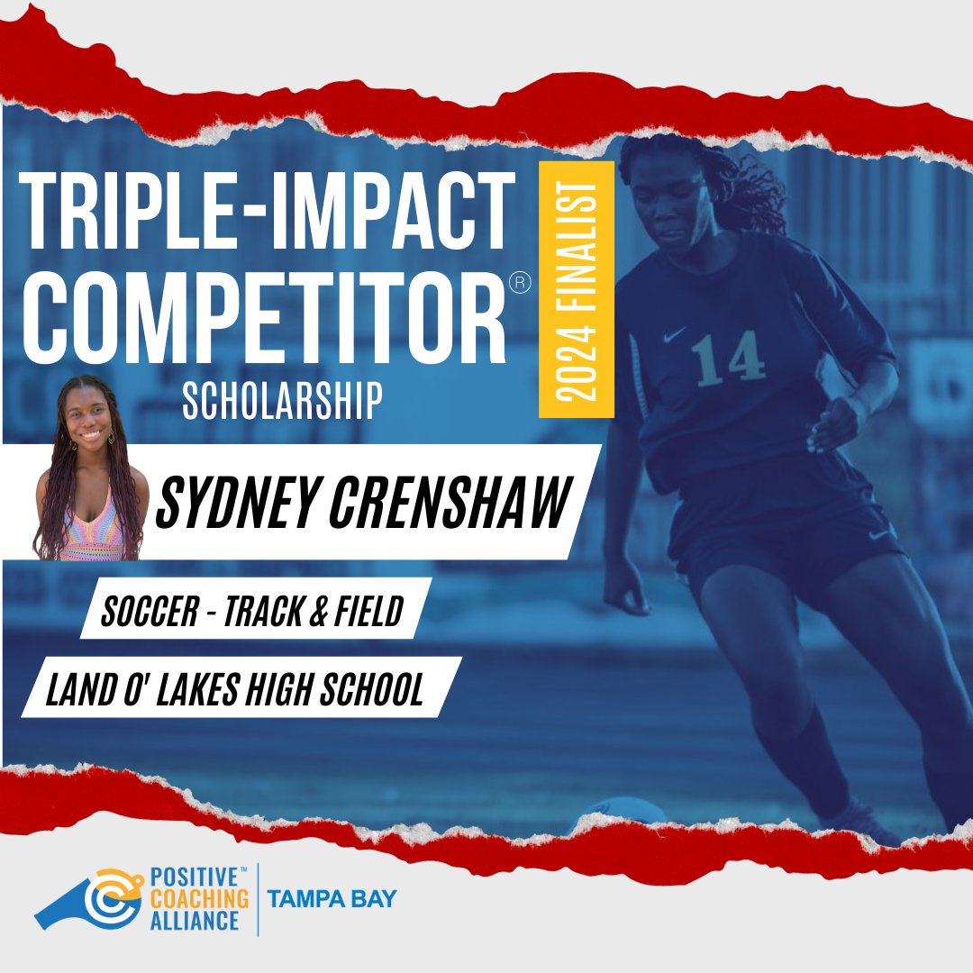Today's Finalist Highlight for the 2024 Triple-Impact Competitor Program Awards is Sydney Crenshaw from Land O' Lakes HS. Sydney is a multi-sport athlete who competes in soccer and Track&amp;Field! Congrats <a href="/penshaw02/">penshaw02</a> ! @floridapremierfc <a href="/lolhs2024/">LOLHS2024</a> 

Stay tuned for the next Finalist!