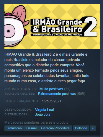 IRMÃO Grande & Brasileiro Clássico by Virgula Leal