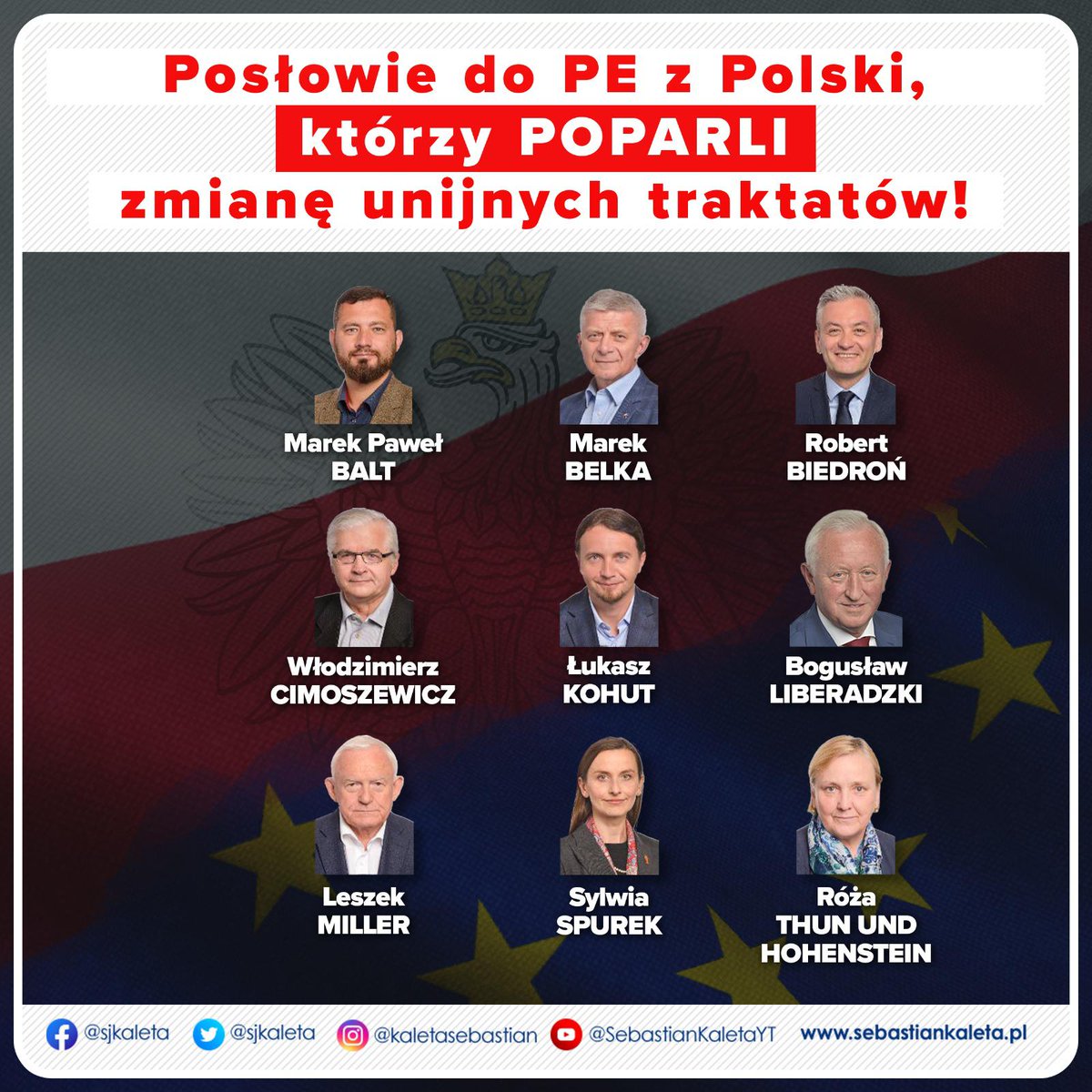 To oni w Parlamencie Europejskim głosowali za zmianą traktatów i odebraniem 🇵🇱Polsce suwerenności‼️