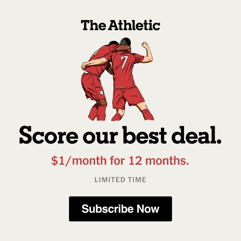 TheAthletic's tweet photo. Our Black Friday deal is here!

Gift yourself (or someone else) award-winning sports coverage this holiday season!

Join for just $1/month for a year ⤵️