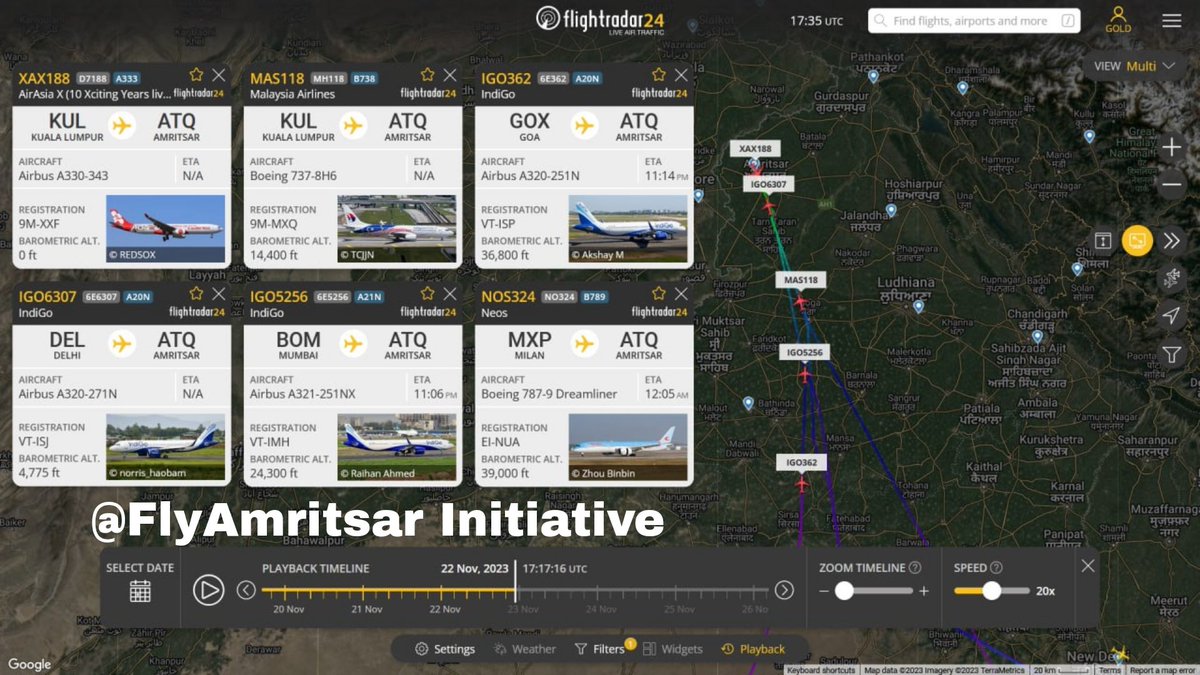 RavreetSingh3's tweet photo. A Busy Evening Today At #Amritsar Airport, As Over 6 Flights By AirAsia X, Malaysia Airlines, Neos Airlines And IndiGo Arrive From Kuala Lumpur, Milan, Delhi, Mumbai &amp; Goa.

@flyamritsar @aaiasrairport https://t.co/cIkQ9T3l1L