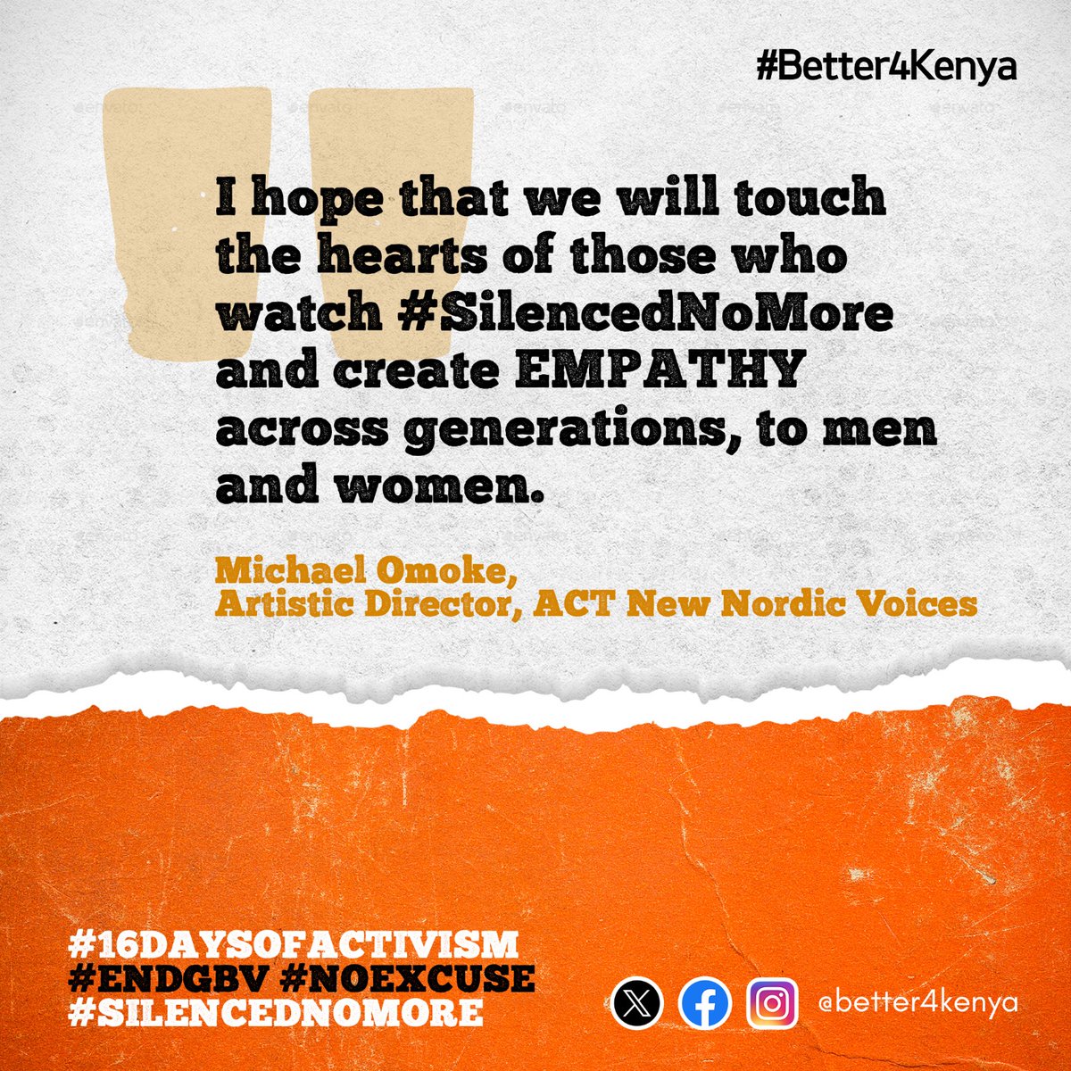 #SilencedNoMore Dialogues 🙌🏽

Monday's FB Live was full of insights, passion, and empowerment! Moderated by <a href="/FaithOneya/">Miss Oneya</a>, the conversation delved into #GBV &amp; #SilencedNoMore, a play that fearlessly speaks inconvenient truths, giving a powerful voice to survivors of SGBV and FGM.