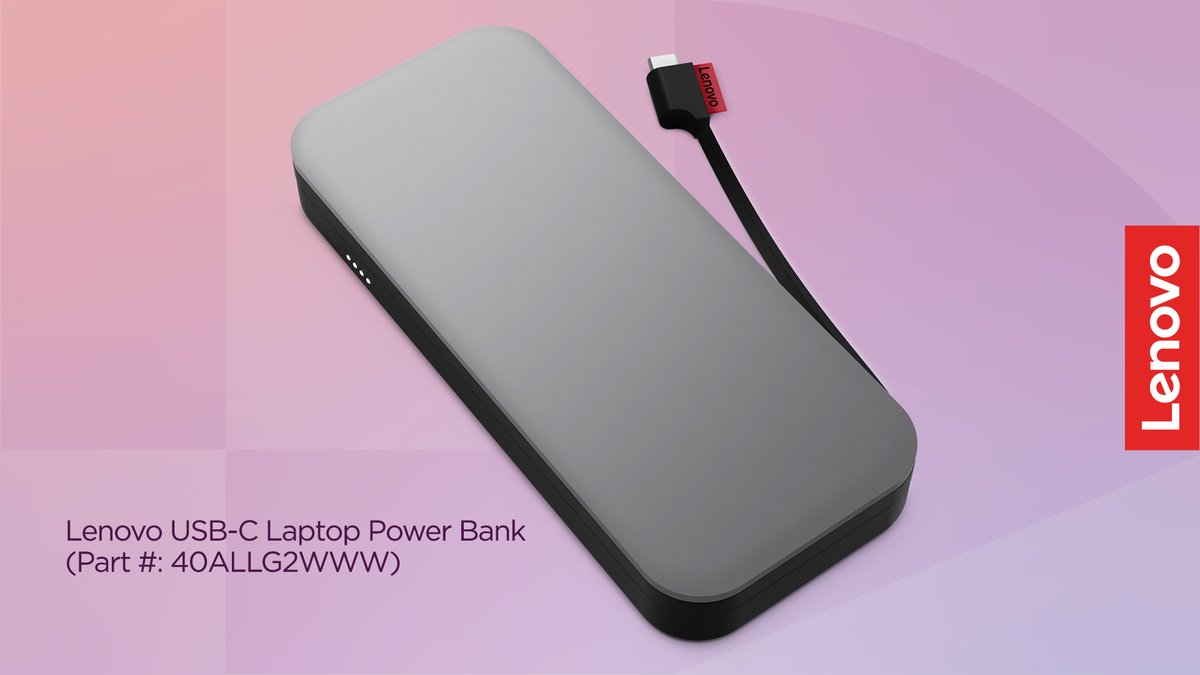 Recall: Lenovo is recalling USB-C Laptop Power Banks (Part #: 40ALLG2WWW) manufactured January 2022 – June 2022 only.
 
Loose screws could cause a short circuit leading to overheating and a potential fire hazard. Find more info &amp; free replacements at lnv.gy/PowerBankRecall.
