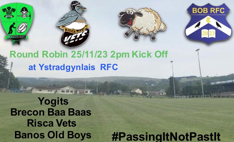 4 days to go until our last vets touch fixture of 2023 at @ystradbluesrfc , featuring @RiscaVets , @BaabaasBrecon and @BanosOldBoys #PassingItNotPastIt