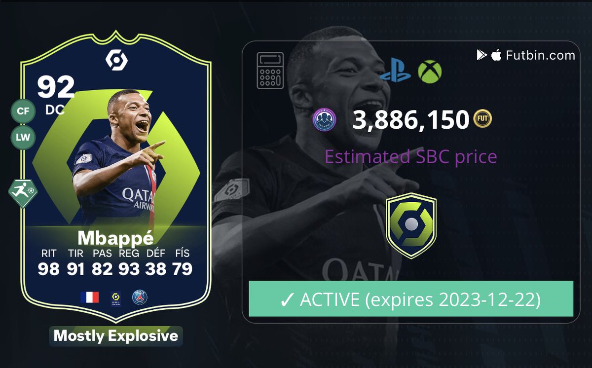 Are you ready for CRAFTING MBAPPÉ 🇫🇷 POTM 🐢? 👀👀

I'm preparing a crafting guide to craft MBAPPÉ easily even if you are broke 🔥 

You want it? 𝐅𝐎𝐋𝐋𝐎𝐖 + 𝐑𝐓 + 𝐋𝐈𝐊𝐄 ♥️ 

At 150 RTs I'm dropping the bomb 🔥
