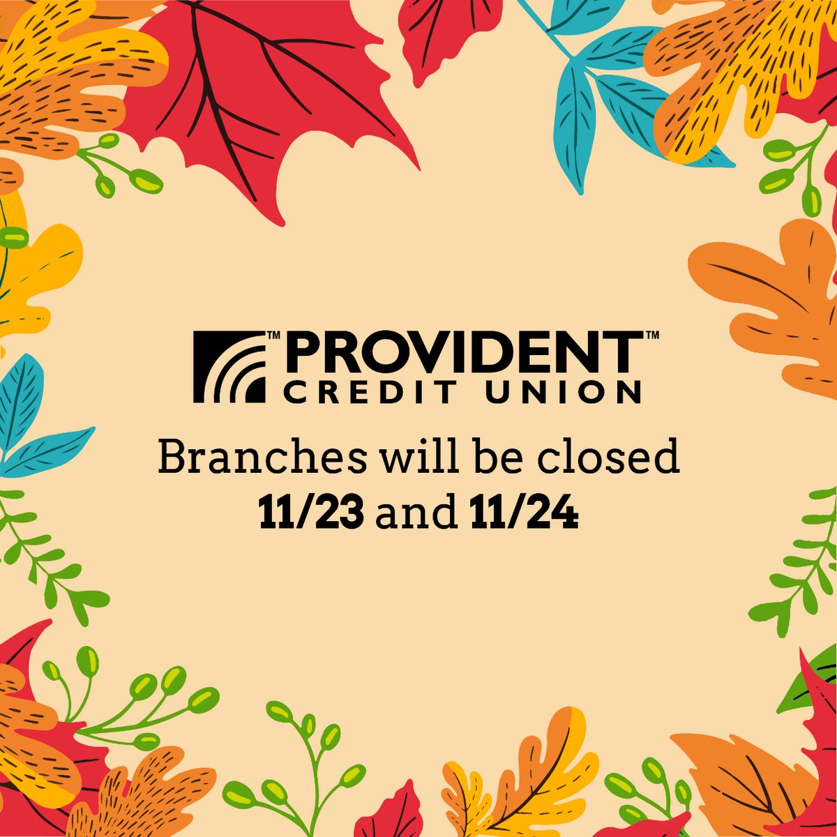 📌Notice: Provident will be closed on Thanksgiving Day and Friday in observance of the holiday. Please plan your visits accordingly, and we'll be back to assist you on the next business day. 🦃