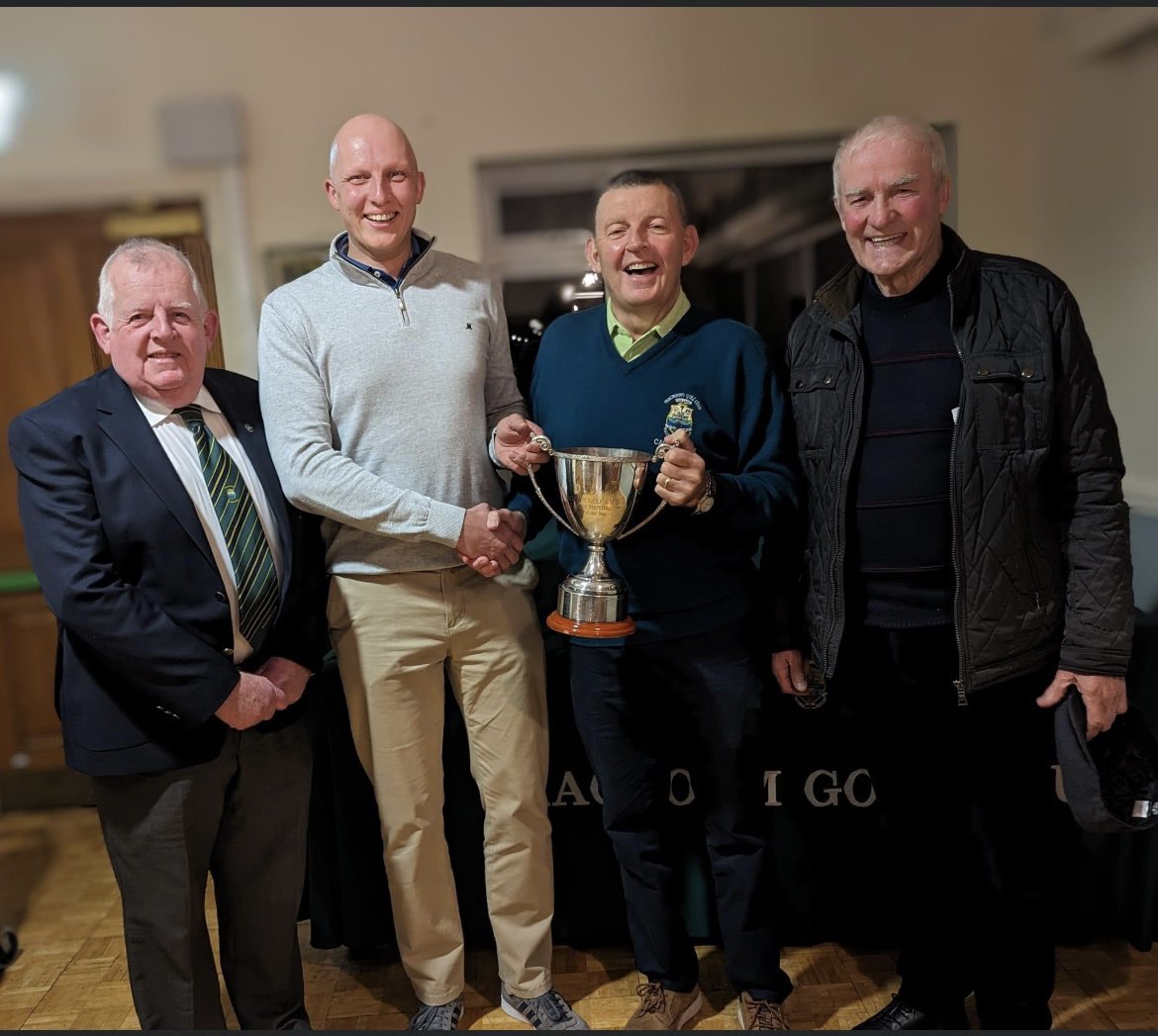 Well done to Gary Morris on winning the golfer of the year 2023.
Club captain Tim Keating presented Gary with the Phillip Cooper perpetual cup accompanied by President Dan Kiely and Jim Morris.
