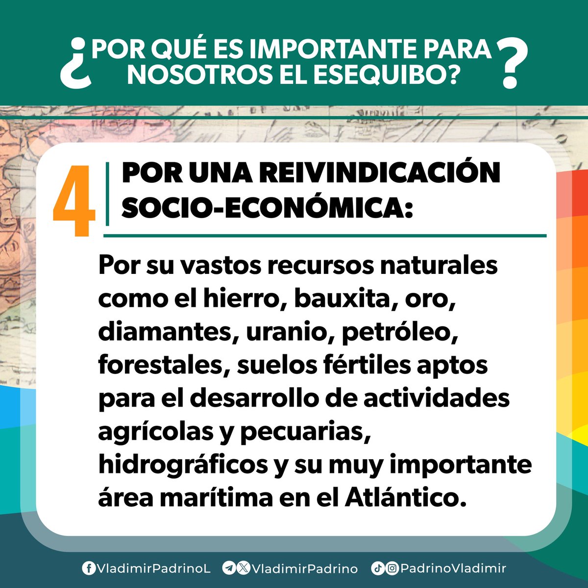 El justo reclamo de Venezuela sobre la soberanía del territorio Esequibo es un asunto de sentimiento nacional; los invito a conocer estas 4 razones de otras tantas que poseemos para defender lo nuestro: ¡EL SOL DE VENEZUELA NACE EN EL ESEQUIBO!

#MiTierraNoSeNegocia