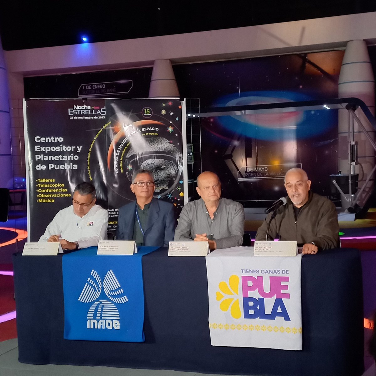 Nos honra colaborar cada año con el <a href="/inaoe_mx/">INAOE México</a> en la #nochedelasestrellas 🔭
Les esperamos el sábado 25 a partir de las 16h con cuentacuentos, exposiciones, talleres y observación de las 🌟 en el Planetario de Puebla.