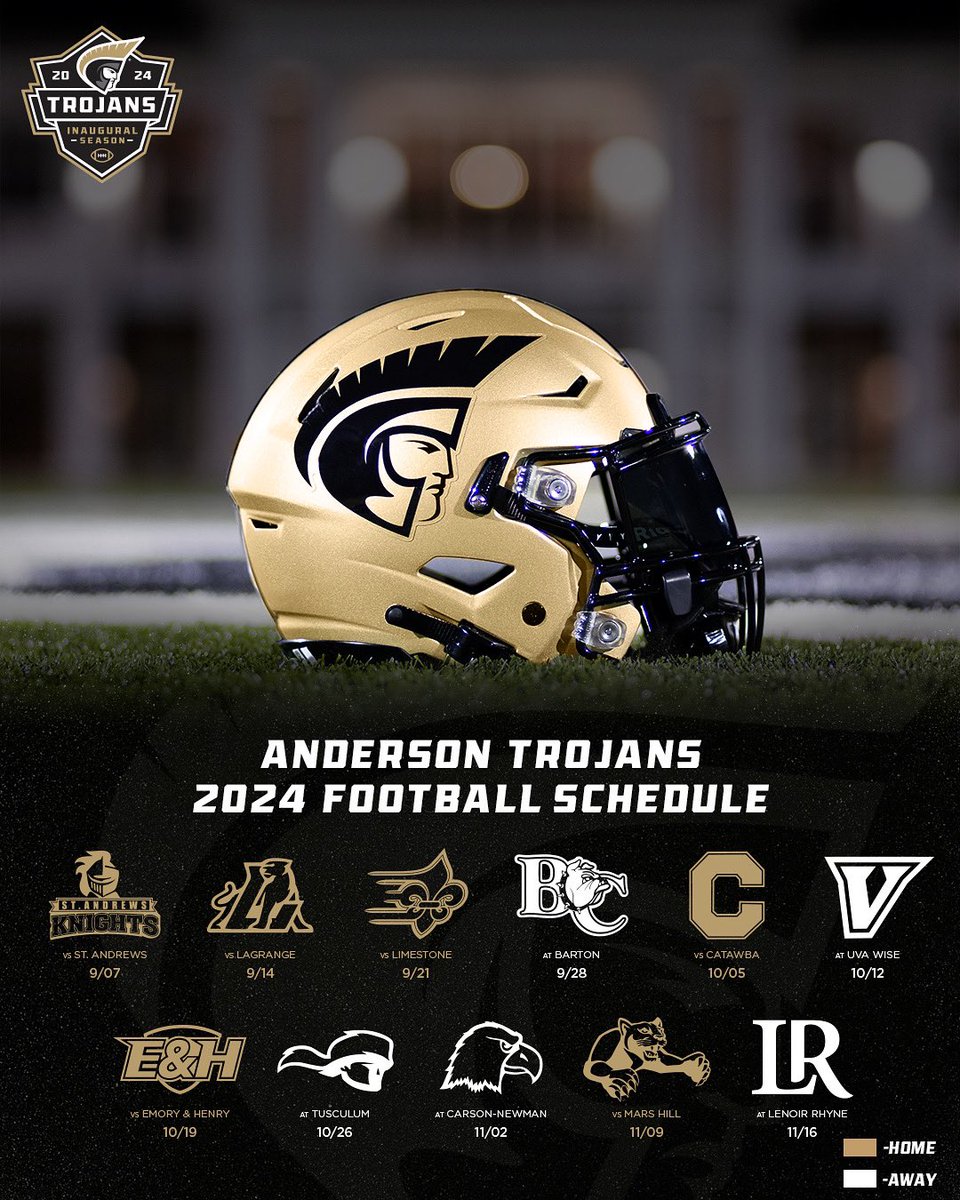 𝑺𝒄𝒉𝒆𝒅𝒖𝒍𝒆 𝑹𝒆𝒍𝒆𝒂𝒔𝒆 🏈 The schedule for the inaugural season of Anderson Football is set! #AUthentic