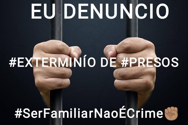 DougAlisson's tweet photo. Na verdade, hoje familiares são torturados e presos estão sendo #exterminados e por agente ser familiar de preso assim tanto a pena como tratamento que é dado ao preso é estendido a nós familiares.
@ResistenciaSDDH
#serfamiliarnaoecrime
@LulaOficial @JanjaLula @CorteDirHumanos https://t.co/r67AQ4SNDd