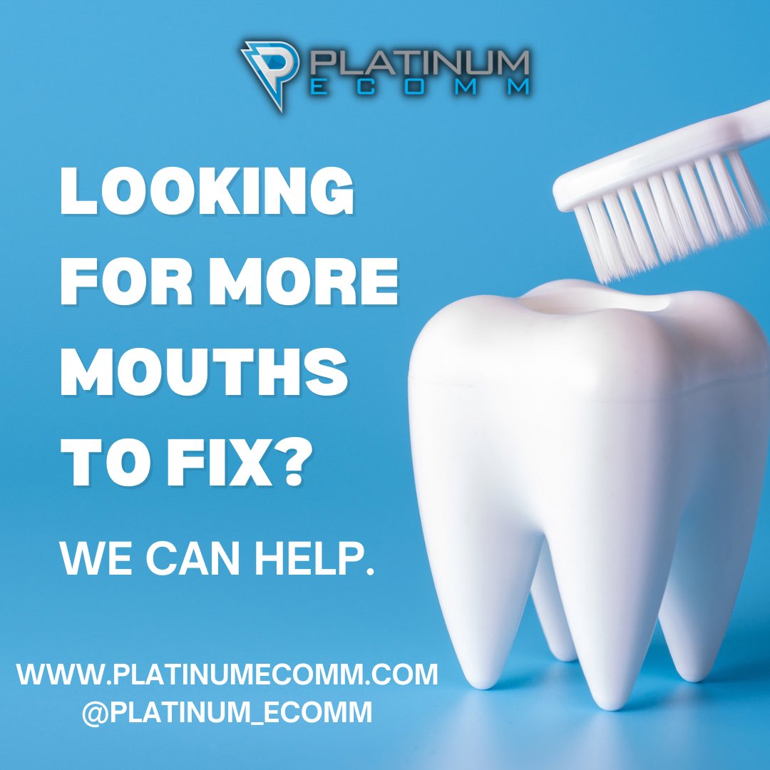 EcommPlatinum's tweet image. Unlock the potential of your dental practice with our proven strategies. More clients, more smiles. Let us amplify your reach. 🌐 #DentalMarketingPros #ClientBoost #SmileWithSuccess
