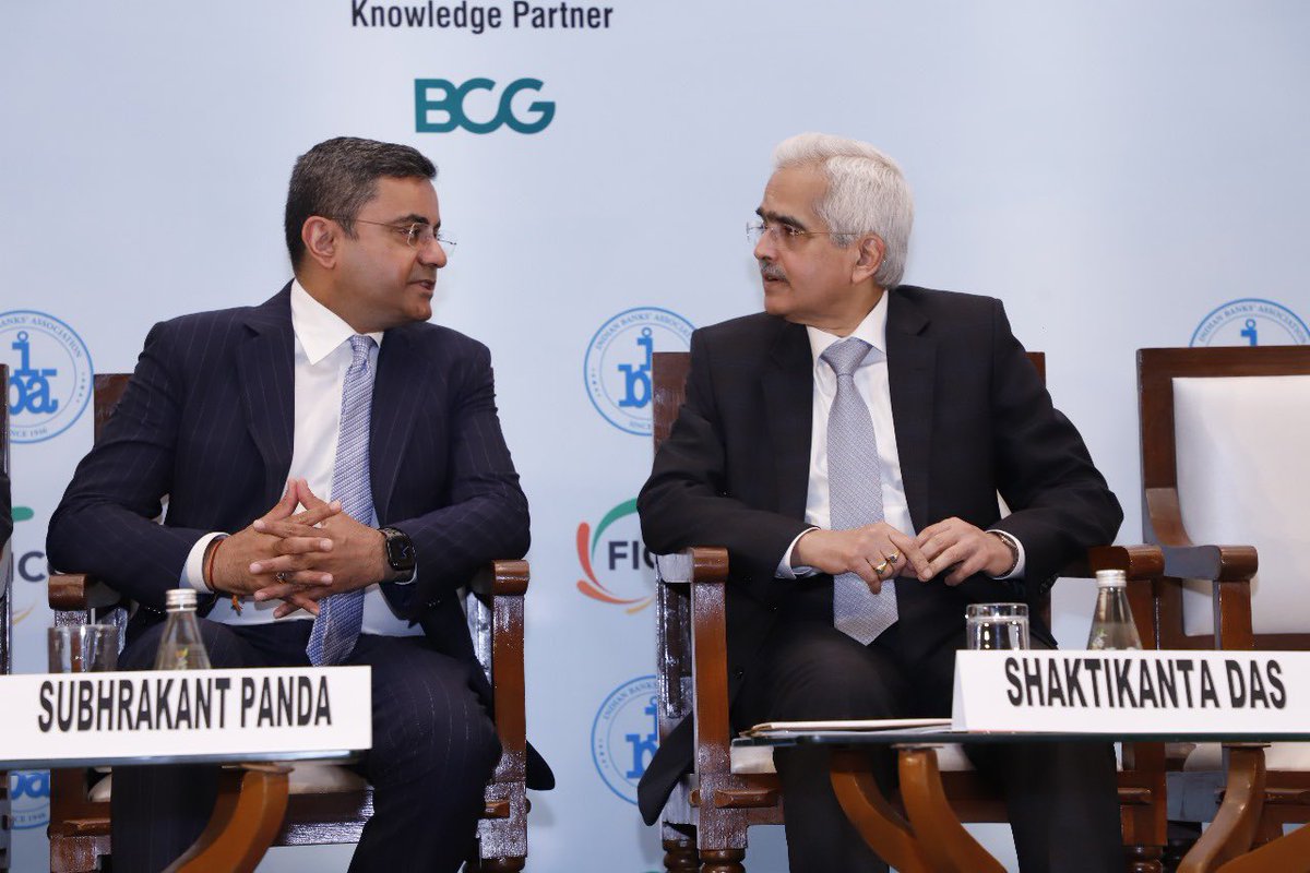 subhrakantpanda's tweet photo. I spoke at the inaugural session of #FIBAC which is the flagship event in the banking sector jointly organised by @ficci_india and @IBA_org_in.
@DasShaktikanta, Governor @RBI graced the occasion while stalwarts of the banking sector including Dinesh Khara, Chairman, @TheOfficialSBI; Amitabh Chaudhry, MD, @AxisBank; A K Goel, @ChairmanIba; Sunil Mehta, Chief Executive @ChiefIba; and others were present.
RBI has played a key role in the evolution of the banking sector, and its measured actions have strengthened banks which are well positioned to support India’s rapid economic growth.
In his remarks, Shri Das highlighted the Central Bank’s unerring focus on controlling inflation even as it took into account external factors.
#FIBAC2023