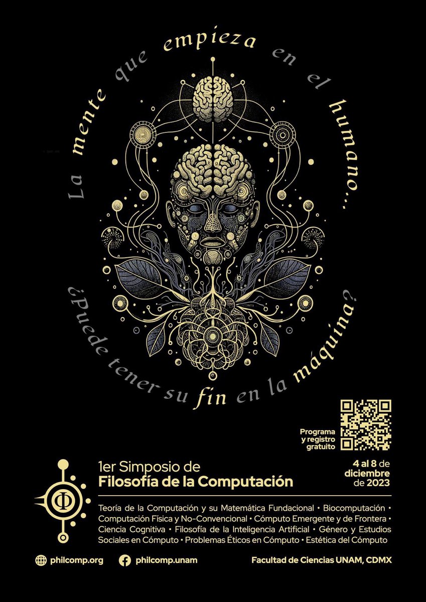El 1er Simposio de Filosofía de la Computación, que reunirá a diversos profesionales a discutir aspectos fundamentales en torno al cómputo, su naturaleza y sus problemas éticos y sociales
🗓️ 4 al 8 de diciembre
👉🏻 philcomp.org/simposio-es-1