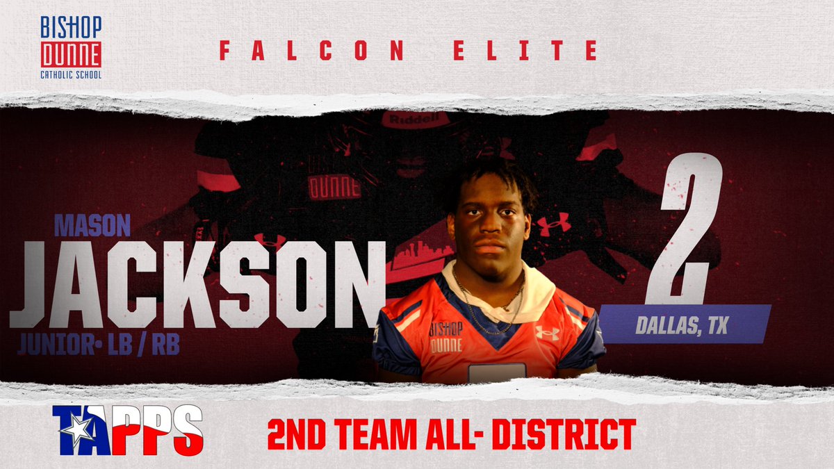 Dunne_Football's tweet image. Congratulations to 2025 LB, Mason Jackson, on All District 2nd Team Honors. #FalconElite