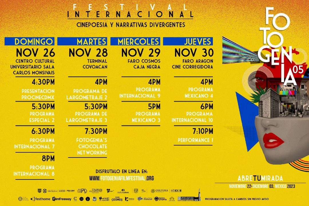 #cineclub #cartelera 

Hoy inicia la quinta edición del @fotogenia_fest 📽️👁️y, nuevamente seremos sede con una función especial la siguiente semana 😍

Abre tu mirada a la cinepoesía y las narrativas divergentes 🤯

Aquí te damos los detalles 👇
terminalcoyoacan.com/2023/11/21/fes…