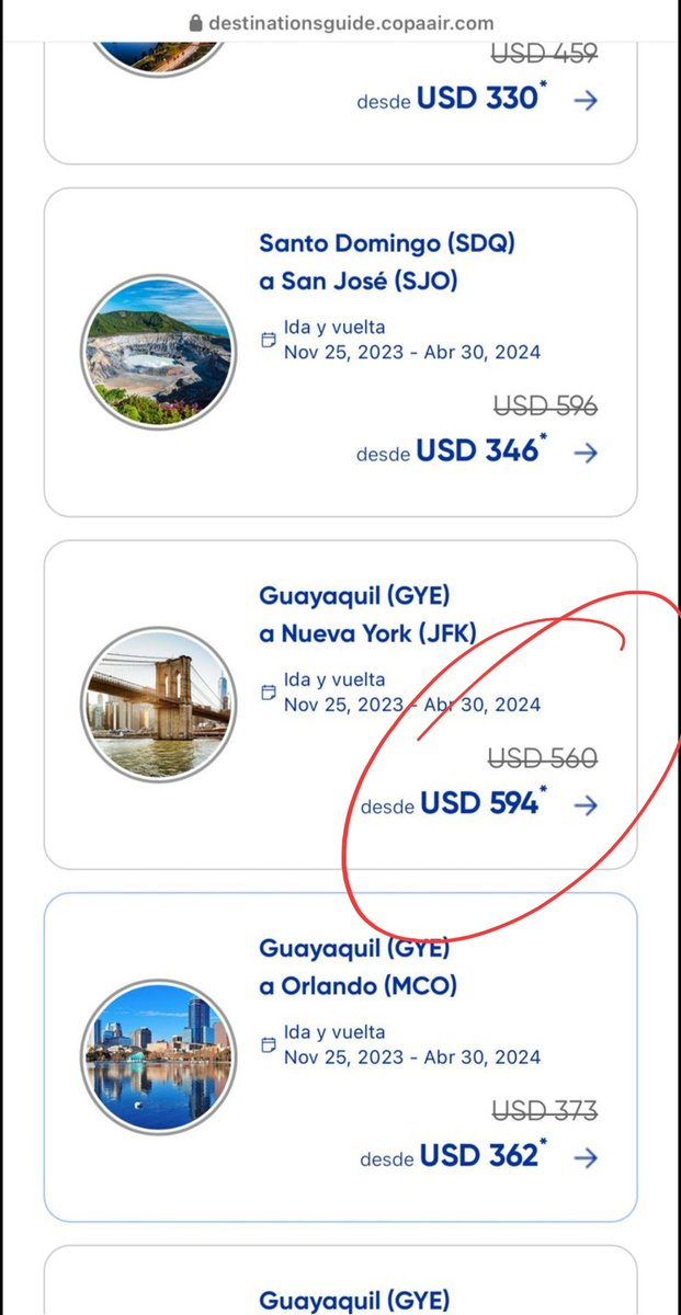 rasanchezr45's tweet image. Buscando un pasaje para New York.. me encuentro con esto,   la oferta supera el valor del costo del boleto.. @CopaAirlines ??????? Como es esto???? #copaairlines