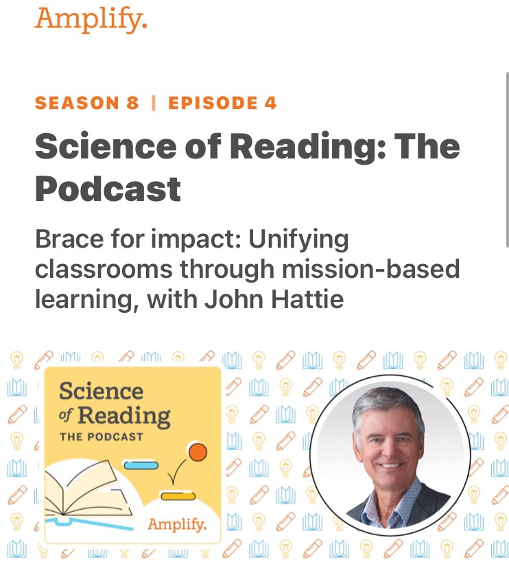 Educator friends: check out this podcast! @VisibleLearning @john_hattie @Amplify