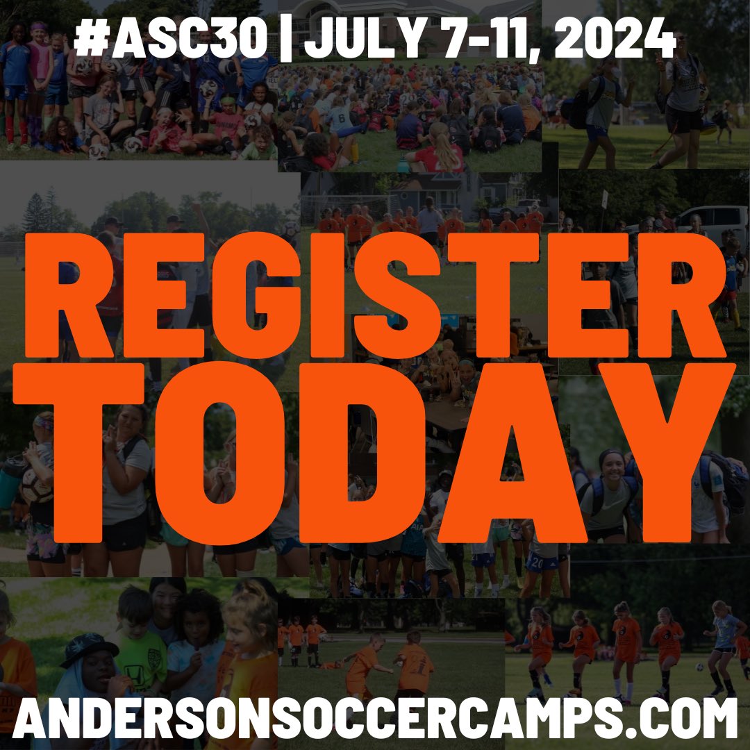 It’s the most wonderful time of the year…#ASC30 registration is officially open! 

Click the link in our bio or visit andersonsoccercamps.com to register TODAY! Use the Black Friday discount code, 40for30, to get this year’s lowest price!