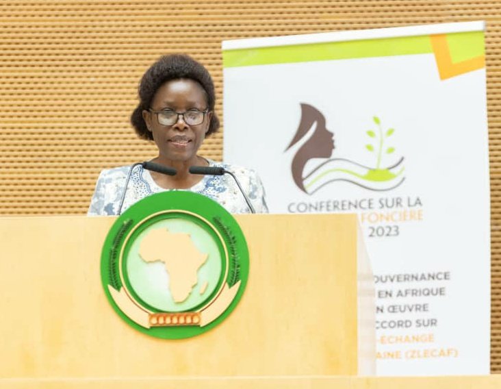 bahiigwa's tweet photo. It was an honor to have Minister of Lands, Housing &amp;Urban Dev't of #Uganda, H.E @JudithNabakoob1 grace official opening of Conference on Land Policy in Africa #2023CLPA #CLPA2023, at @_AfricanUnion HQters. Indeed land is crucial for Agriculture production &amp; #Trade for  @AfCFTA https://t.co/XYb0o7V3VS