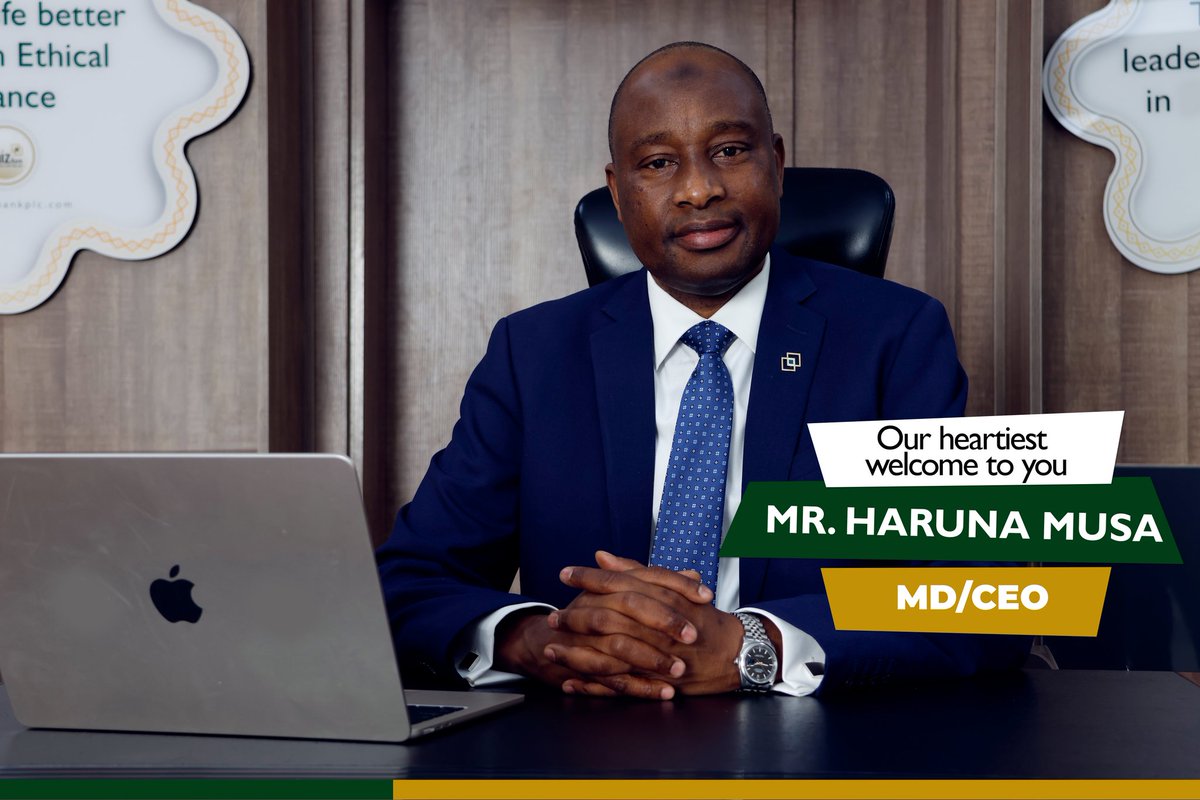 JaizBankNG's tweet image. JAIZ BANK APPOINTS HARUNA MUSA AS MD/CEO

The Board of Jaiz Bank Plc, has approved the appointment of a seasoned banker, Haruna Musa, as the Managing Director/ Chief Executive Officer of the Bank.