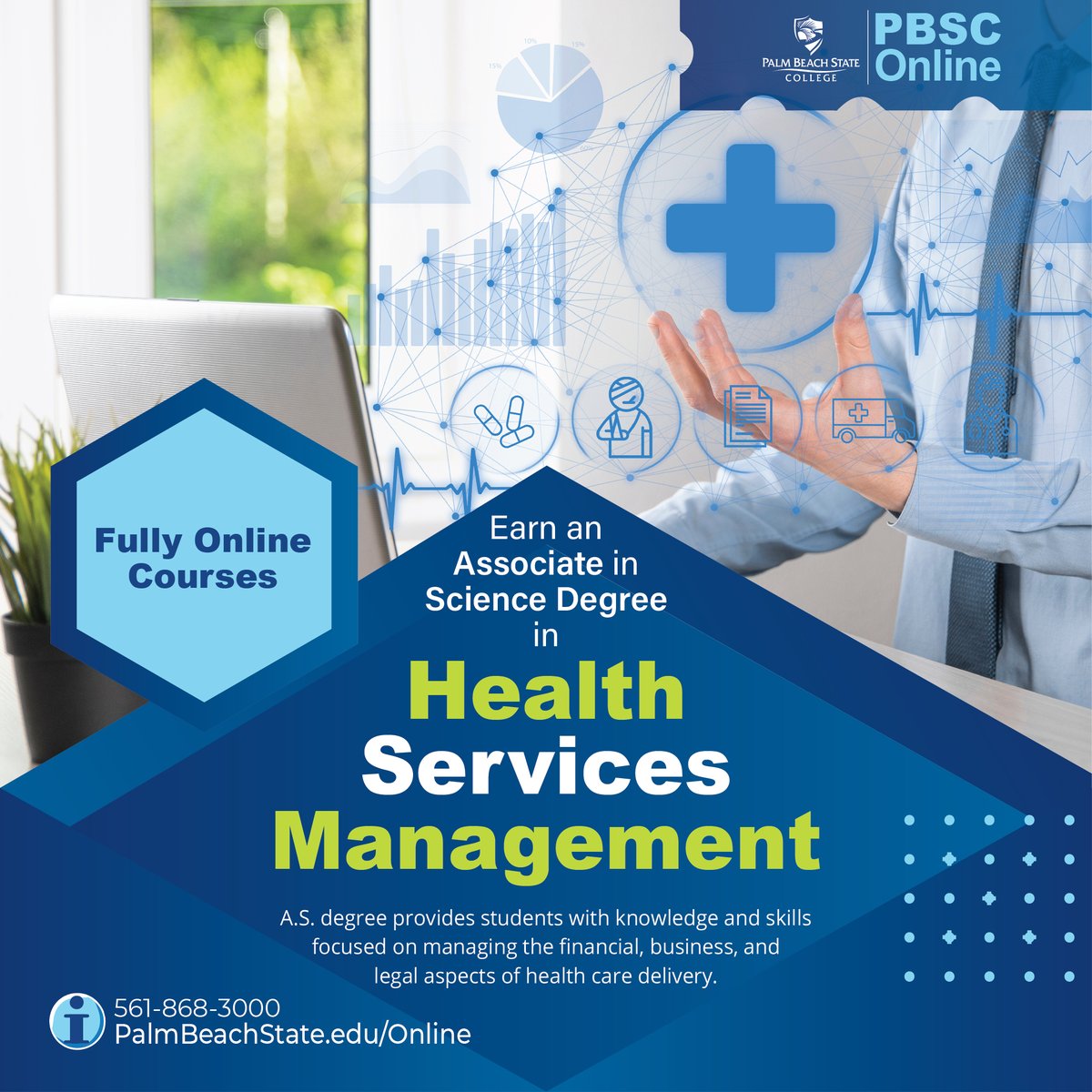 Unlock new career possibilities with an AS degree in Health Services Management! 🌟 Elevate your expertise, enhance your skills, and dive into the dynamic world of healthcare management. 🎓
PalmBeachState.edu/Online
561-868-3000
#HealthServicesManagement #HealthcareManagement