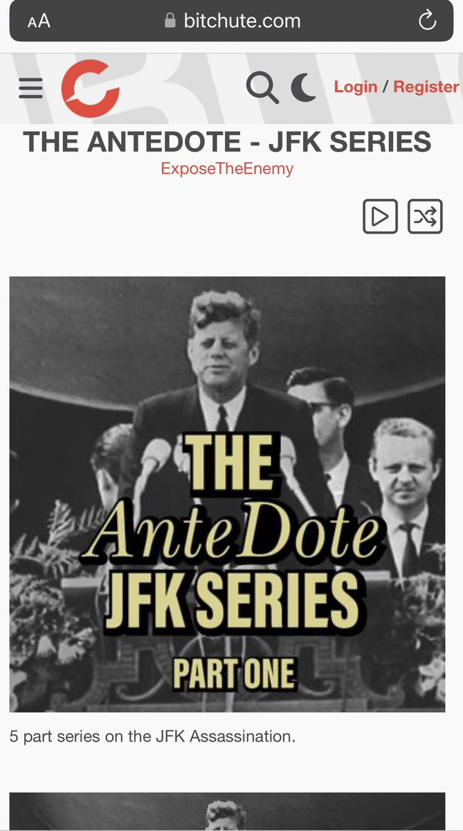 The AnteDote - JFK Series (Domestic Affairs, Counterintelligence, Geopolitics & Deep Politics) with @GregoryMcCarron h/t to @Jon_Swinn ] bitchute.com/playlist/cc9DF…
