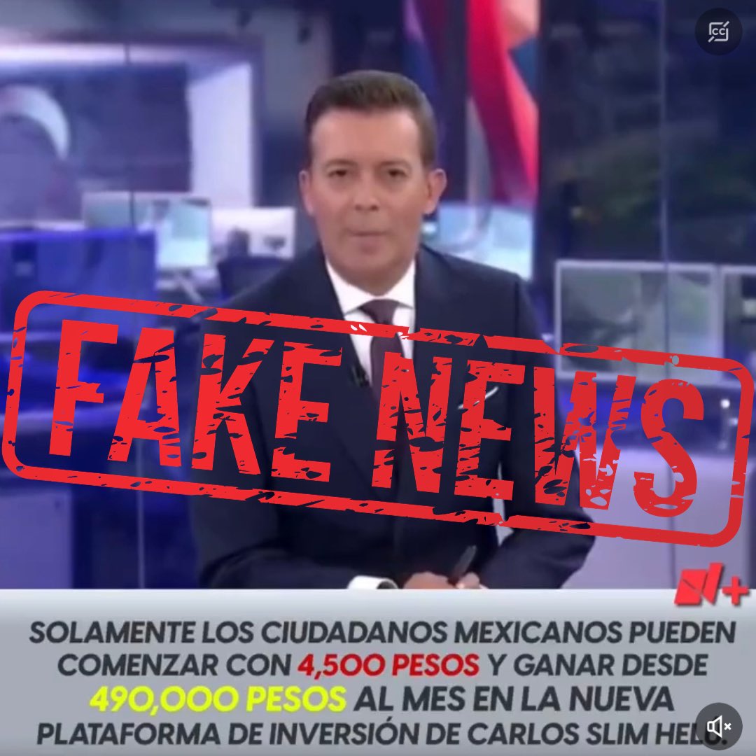 PrensaNMas's tweet image. Video que circula en redes sociales sobre supuesto proyecto para invertir de Carlos Slim, que utiliza y altera ilegalmente la imagen de @JLANoticias y de @Nmas, es completamente falso. #MegaFakeNews #FakeNews
