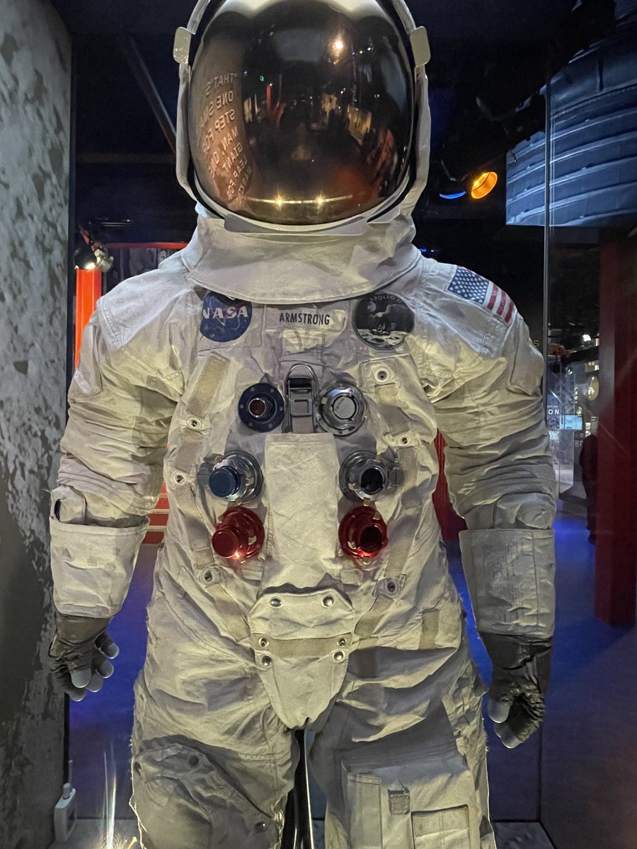 One of my first memories as a child was my parents waking me up in the middle of the night to watch Neil Armstrong setting foot on the moon. I was three. Today I came face to face with Armstrong's suit. Surreal!