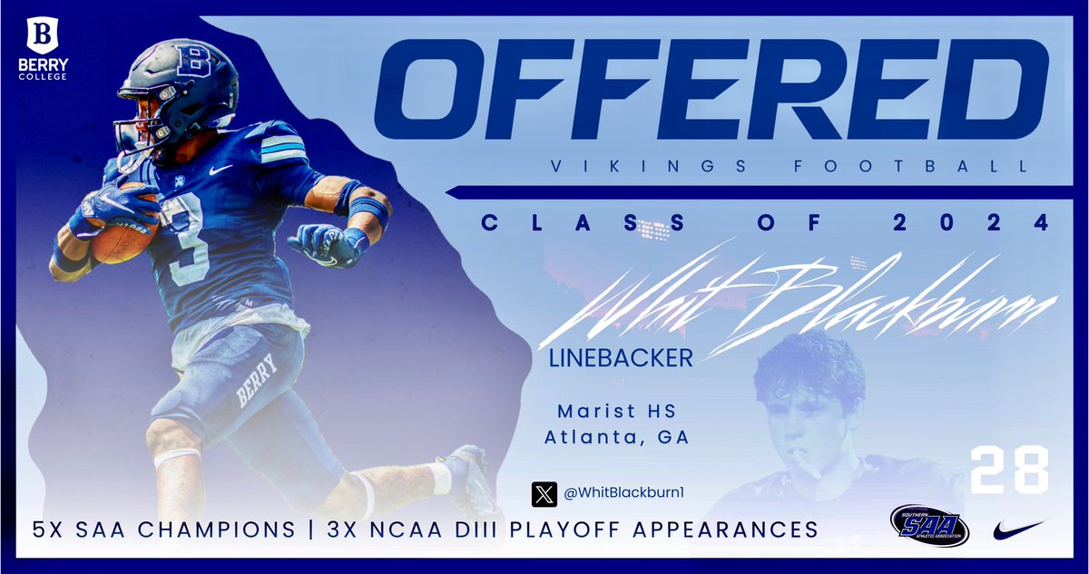 After a great conversation with <a href="/BCCoachK/">Tony Kunczewski</a> I am blessed to have received an offer from Berry College