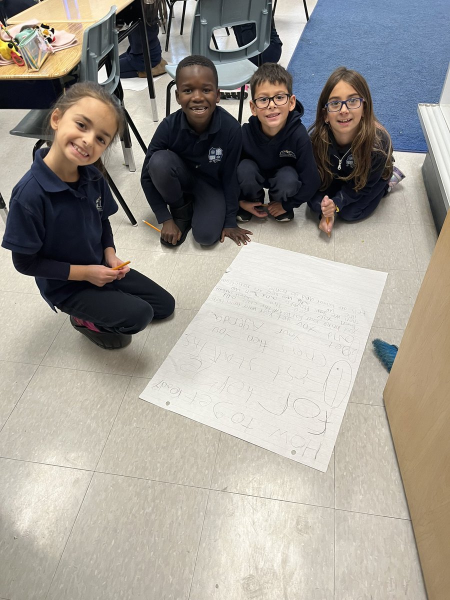 MrsDelleMonache's tweet photo. We are learning how to write a procedural text. Today we worked in groups to write instructions on our different routines at school! https://t.co/YhYNRoa6zb