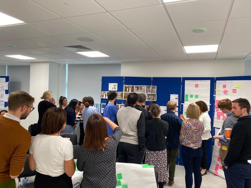 Day 3 of our @MaterDublin ophthalmology team improvement event. Planning new huddle structures and mocking up what they look like in practice- drawing on our #personcentredimprovement work - Patient Person Procurement Place @Matersurgery @RichardCarr1 @keown_marie @MaterNursing