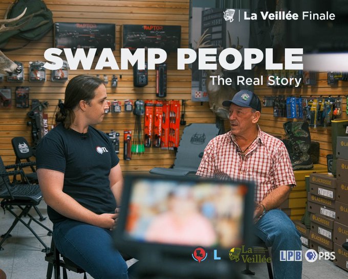 An interview with Troy Landry entirely in Louisiana French.  #LaVeillée airs tonight at 7:45pm on #LPB. on 
@telelouisiane
#LaVeilléeSurLPB #SwampPeople #PierrePart #TroyLandry #CajunFrench