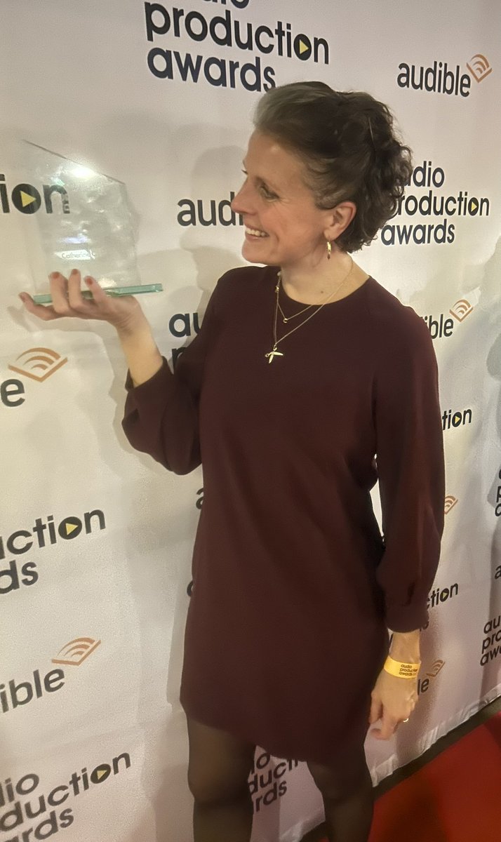 Sooooo…. This happened! 😮 
Award for Best Presenter at the @WeAreAudioUK awards. 
Thank you to @LoftusMedia for all the opportunities and support and to @AQuinnigan for being the finest awards wingwoman this eve! I had to make a speech and I got very shiny faced. #APAs23