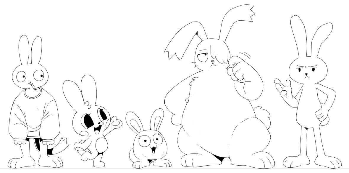 In the past I gave three of the brain bunnies different designs, I decided to try designing the others too. It is easier to tell them apart when they look different
